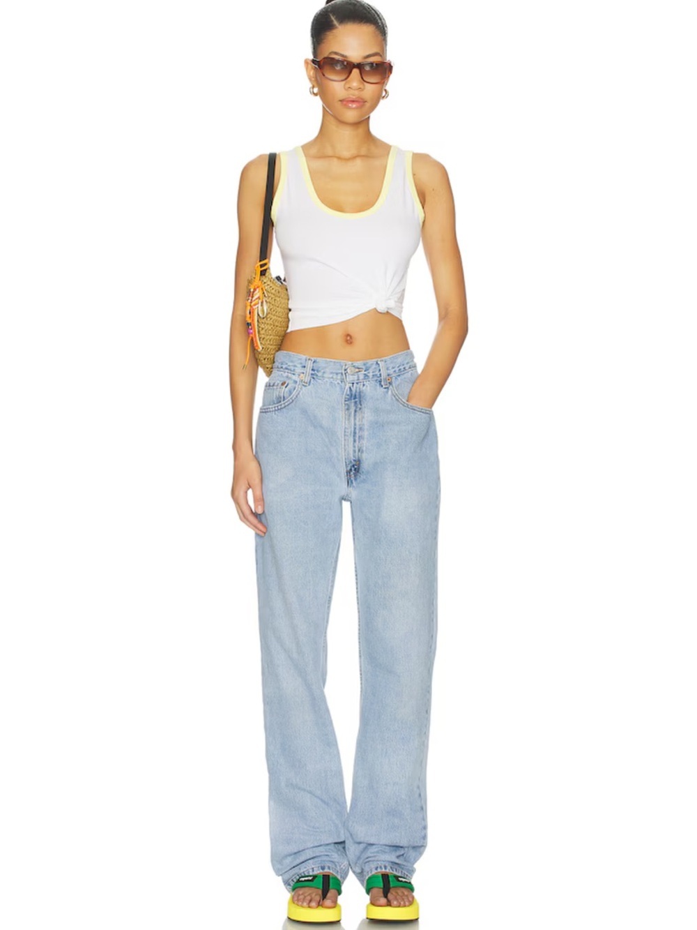 Aligrace Signature Baggy Straight Leg Jeans Light Medium blue Revolve $418 31 - Picture 2 of 13